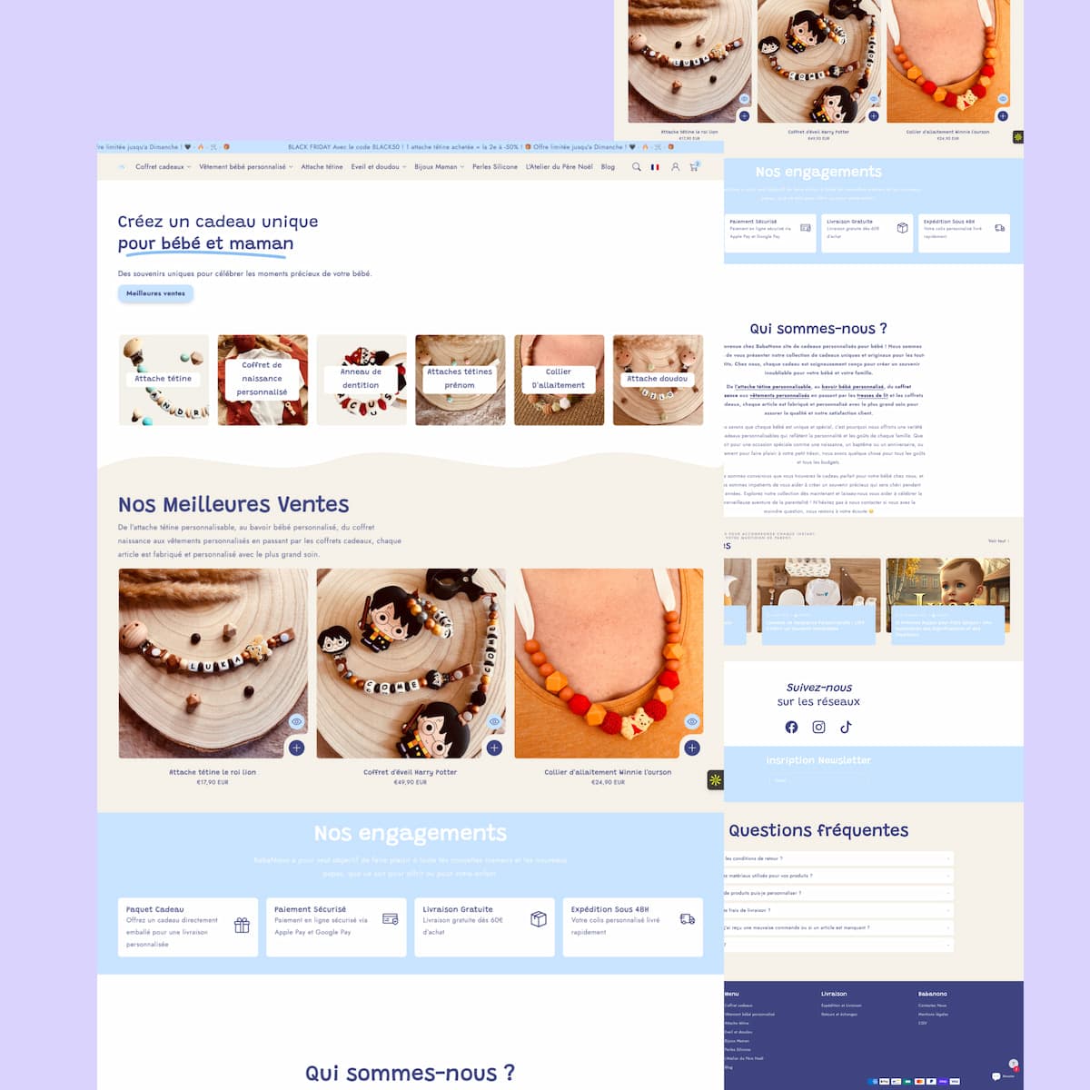 Accessoires Bébé - Boutique Shopify créée par Skyaksa, agence spécialisée e-commerce Accessoires Bébé - Boutique Shopify créée par Skyaksa, agence spécialisée e-commerce