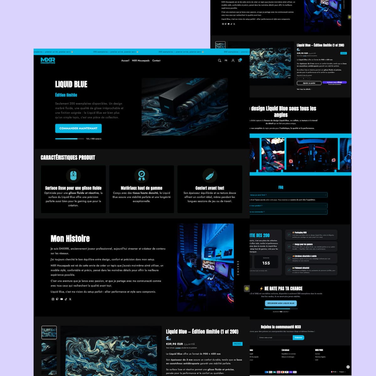 MXR Mousepads - E-commerce Gaming - Boutique Shopify créée par Skyaksa, agence spécialisée e-commerce MXR Mousepads - E-commerce Gaming - Boutique Shopify créée par Skyaksa, agence spécialisée e-commerce